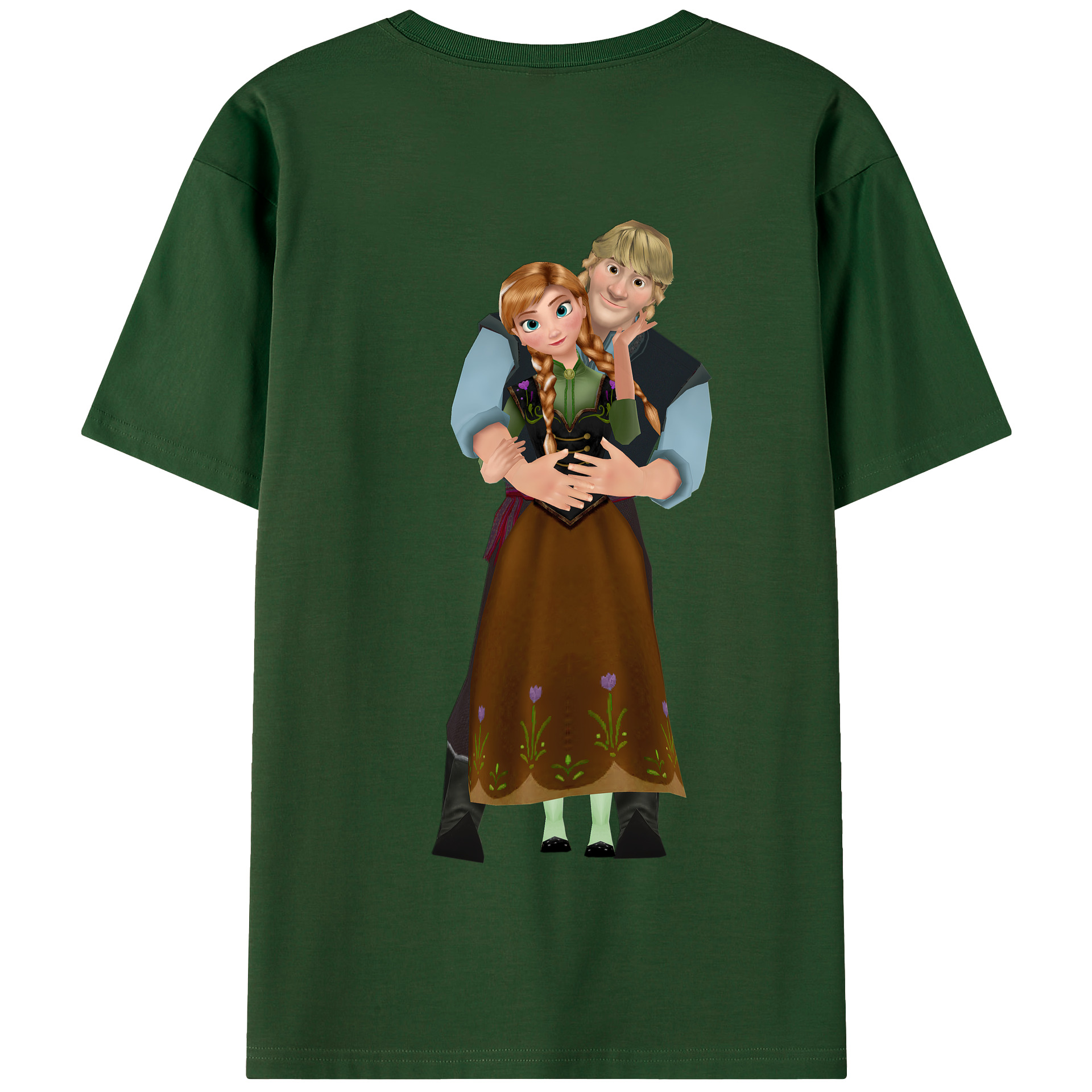 （画像用） アナと雪の女王 アンナ エルサ Frozen Anna Elsa 綿100％半袖Tシャツ（背面プリント）
